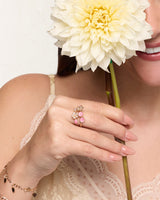 Anillo Regulable Trendy Flores Rosa