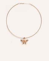 Collar Choker Trendy Flor Dorado
