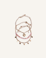 Set Pulseras Regulables Trendy Mix Rosa