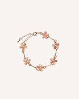 Pulsera Regulable Trendy Flores Rosa