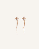 Aretes Largos Trendy Flor Dorado