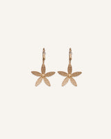 Aretes Largos Argolla Trendy Flor Dorado