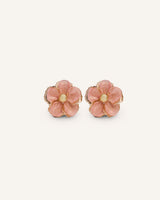 Aretes Grandes Trendy Flor Melon