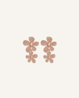 Aretes Largos Trendy Flores Rosa