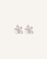 Aretes Trendy Flor Plateado