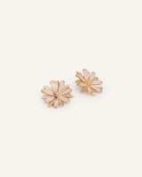 Aretes Trendy Flor Beige