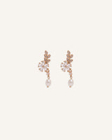 Aretes Largos Trendy Flores Dorado