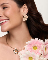 Aretes Grandes Trendy Pétalos Flor Rosa