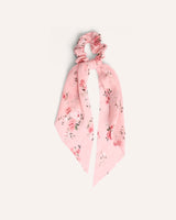 Colet Scrunchie Lazo Estámpado Flores Rosa