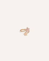 Anillo Regulable Premium Zircón Flower Dorado