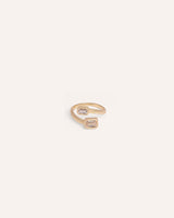 Anillo Regulable Premium Zircón Shine Dorado