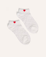 Medias Algodón Corazón Blanco