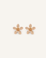 Aretes Grandes Trendy Flor Dorado
