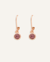 Aretes Premium Bañado en Oro Con Piedra Central Rosa Dorado