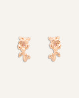 Aretes Argolla Premium Bañado en Oro Flores Dorado