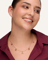 Set Collar + Arete Premium Bañado en Oro Estrellas Dorado
