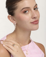 Aretes Premium Zircón Luz Dorado – miniatura 1