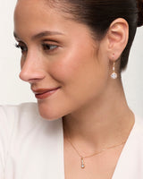 Aretes Largos Premium Zircón Shine Dorado