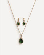 Set Collar + Arete Premium Zircón Verna Dorado – miniatura 3