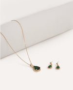Set Collar + Arete Premium Zircón Verna Dorado – miniatura 2