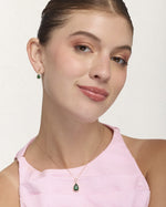 Set Collar + Arete Premium Zircón Verna Dorado – miniatura 1