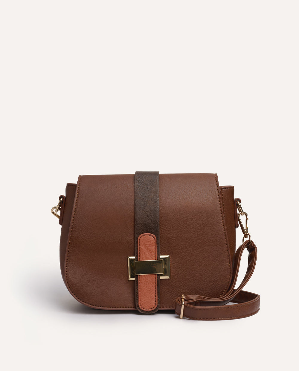 Cartera Morral Flap Sienna Marrón