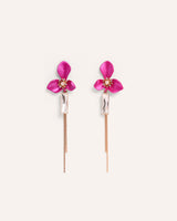 Aretes Largos Trendy Flos Fucsia