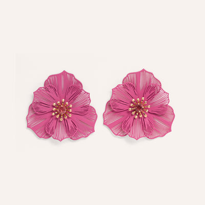 Aretes Grandes Trendy Aura Fucsia