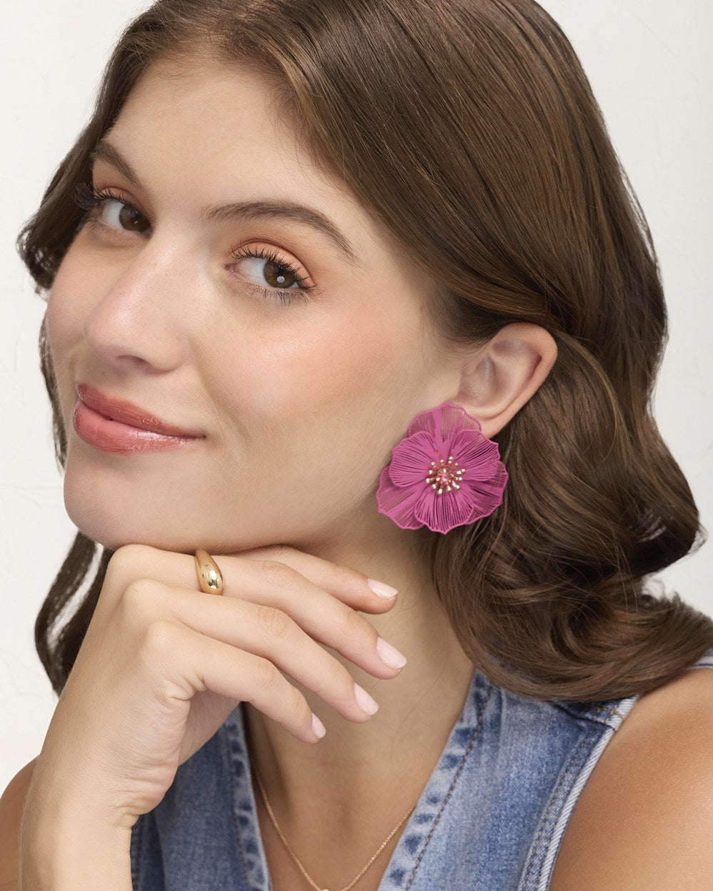 Aretes Grandes Trendy Aura Fucsia – vista 2