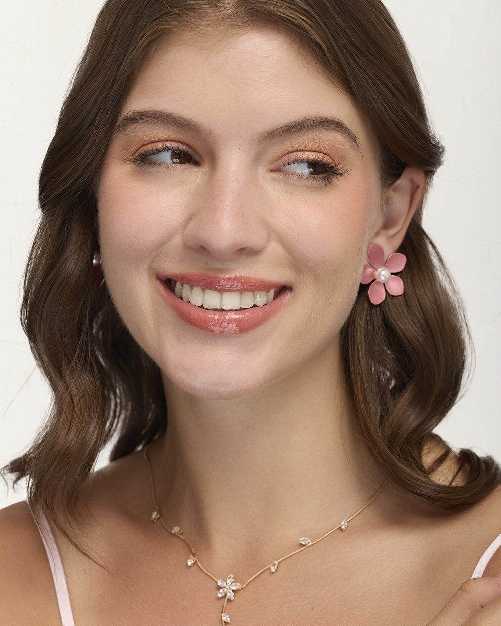Aretes Grandes Trendy Flora Naranja – vista 2