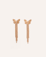 Aretes Largos Trendy Mariposa Dorado