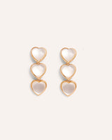 Aretes Largos Trendy Corazón Perla