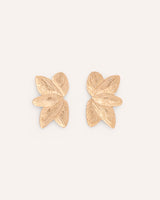 Aretes Grandes Trendy Pétalos Dorado