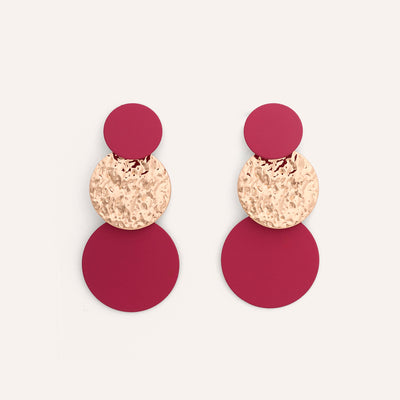 Aretes Grandes Trendy Chic Fucsia