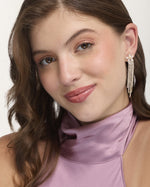 Aretes Largos Trendy Shimmer Dorado – miniatura 1