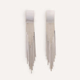 Aretes Largos Trendy Estela Plateado – miniatura