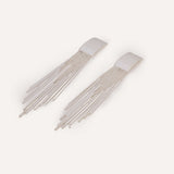 Aretes Largos Trendy Estela Plateado – miniatura