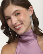 Aretes Largos Trendy Estela Plateado – miniatura 1