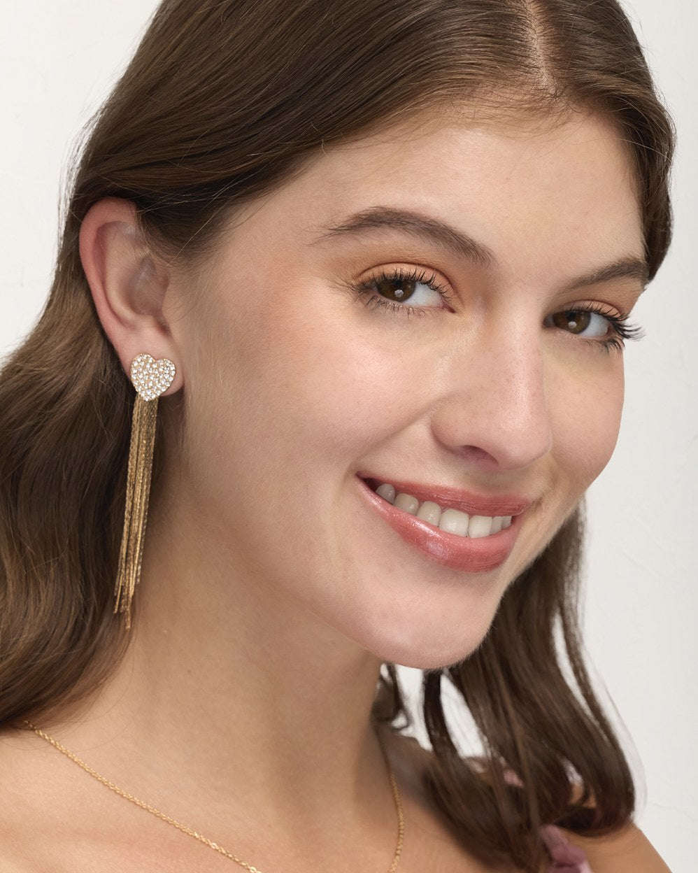 Aretes Largos Trendy Love Shine Dorado