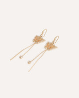 Aretes Largos Trendy Mariposa Rosa