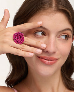Anillo Trendy Flora Fucsia