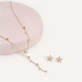 Set Collar + Arete Trendy Lumina Dorado – miniatura