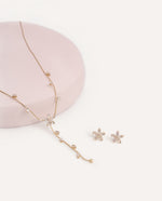 Set Collar + Arete Trendy Lumina Dorado – miniatura 1