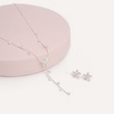 Set Collar + Arete Trendy Lumina Plateado – miniatura