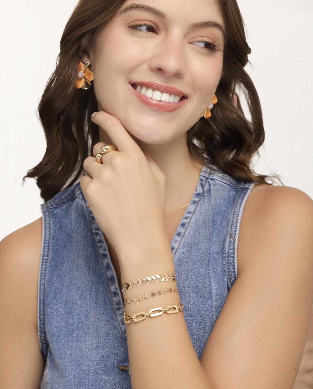 Set Pulseras Trendy Eternas Dorado