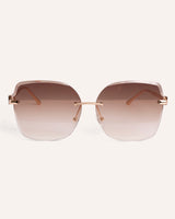 Lentes de Sol Oversize Degradé Beige