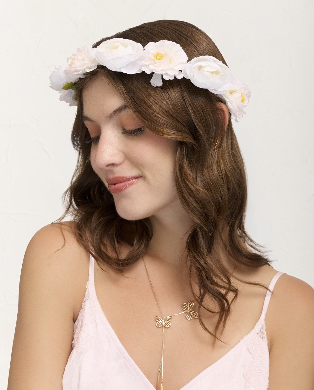 Vincha Corona de Flores Blancas