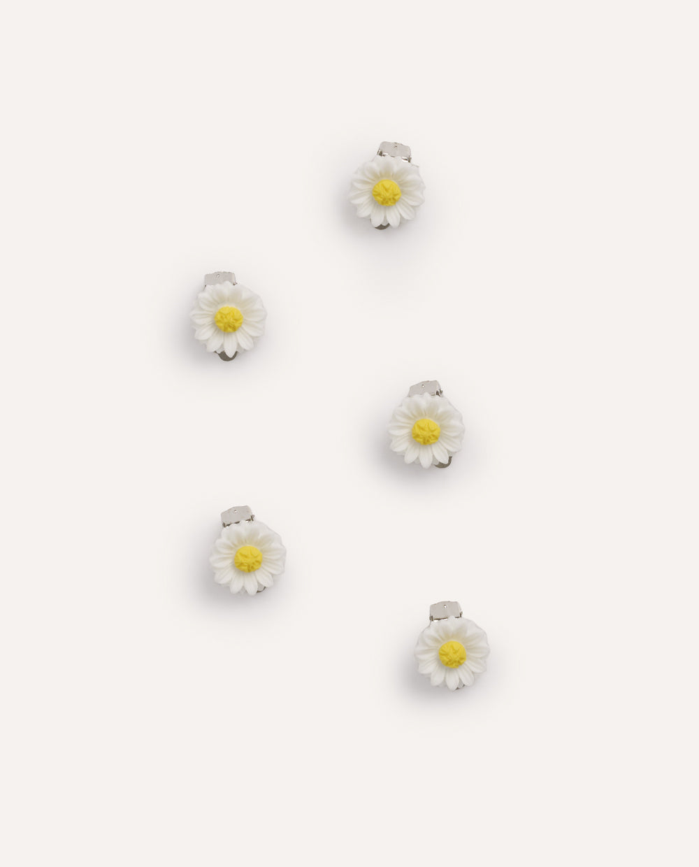 Mini Clips Diseño de Flor Blancas
