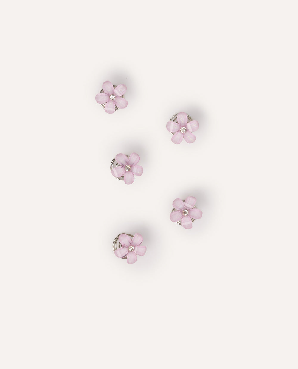 Mini Clips Diseño de Flor Rosa
