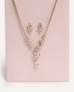 Set Collar + Arete Trendy Cristal Dorado – miniatura 3